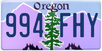 OR license plate 994FHY