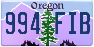 OR license plate 994FIB