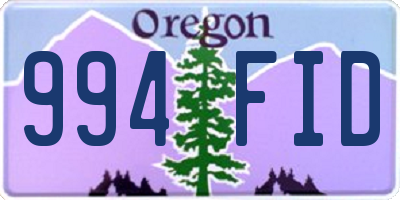 OR license plate 994FID