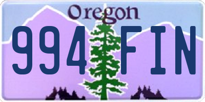 OR license plate 994FIN