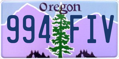 OR license plate 994FIV