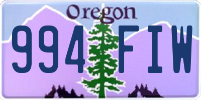 OR license plate 994FIW