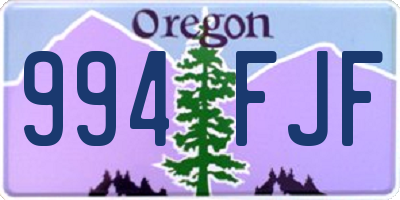 OR license plate 994FJF