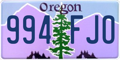 OR license plate 994FJO