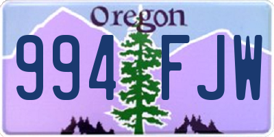 OR license plate 994FJW