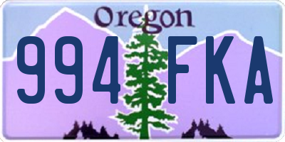 OR license plate 994FKA