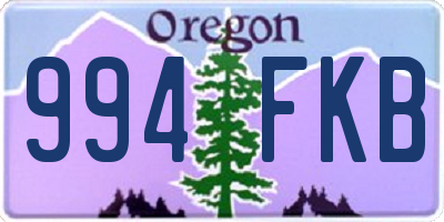 OR license plate 994FKB