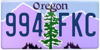 OR license plate 994FKC