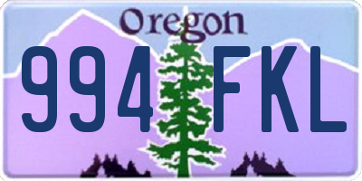 OR license plate 994FKL