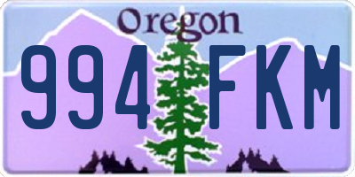 OR license plate 994FKM