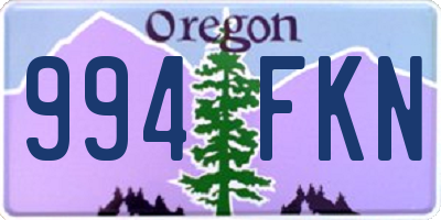 OR license plate 994FKN