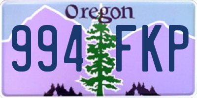 OR license plate 994FKP