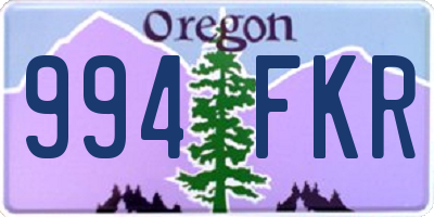 OR license plate 994FKR