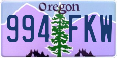 OR license plate 994FKW