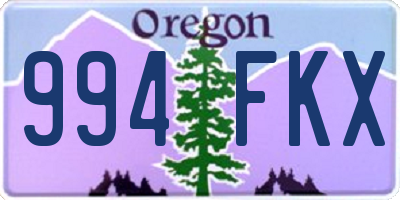 OR license plate 994FKX