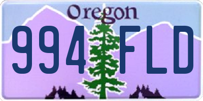 OR license plate 994FLD