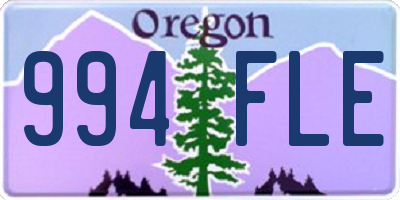 OR license plate 994FLE