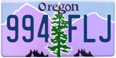 OR license plate 994FLJ
