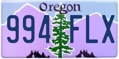 OR license plate 994FLX