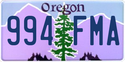 OR license plate 994FMA