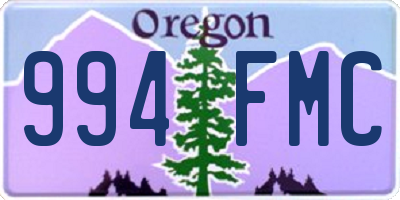 OR license plate 994FMC