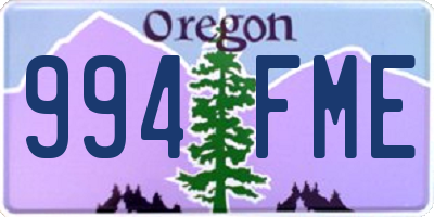 OR license plate 994FME