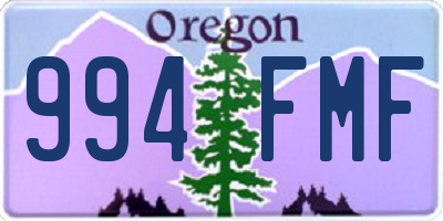 OR license plate 994FMF