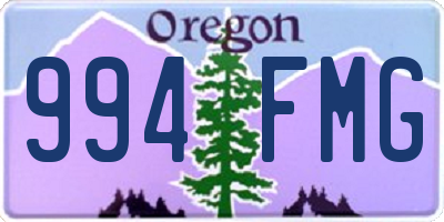 OR license plate 994FMG