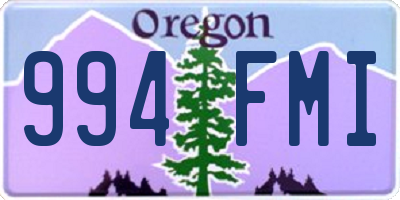 OR license plate 994FMI