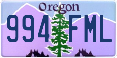 OR license plate 994FML