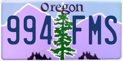 OR license plate 994FMS