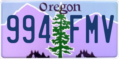 OR license plate 994FMV