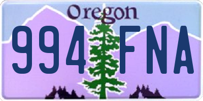 OR license plate 994FNA
