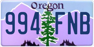 OR license plate 994FNB