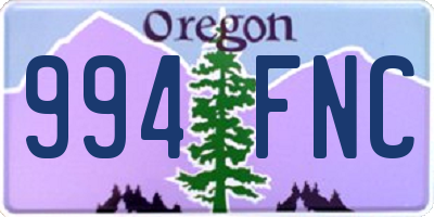 OR license plate 994FNC