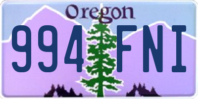 OR license plate 994FNI