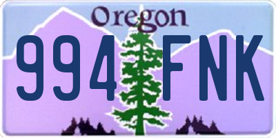 OR license plate 994FNK