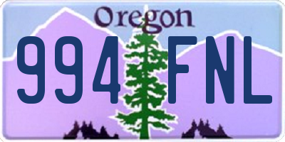 OR license plate 994FNL