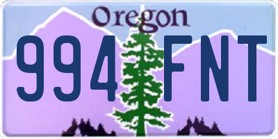 OR license plate 994FNT