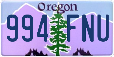 OR license plate 994FNU