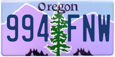 OR license plate 994FNW