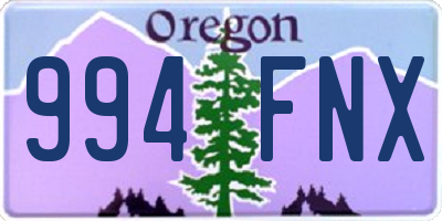 OR license plate 994FNX