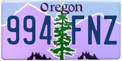 OR license plate 994FNZ