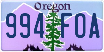 OR license plate 994FOA