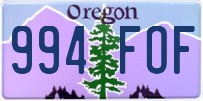 OR license plate 994FOF