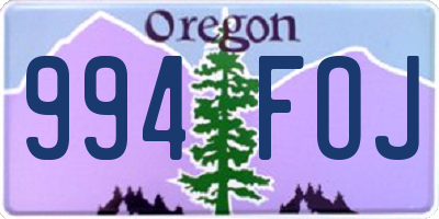 OR license plate 994FOJ