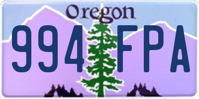 OR license plate 994FPA