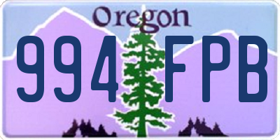 OR license plate 994FPB