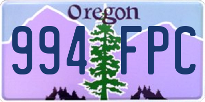 OR license plate 994FPC