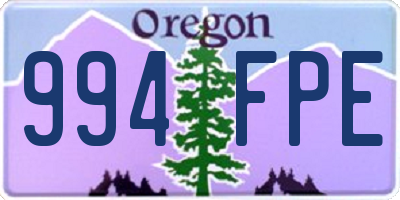 OR license plate 994FPE
